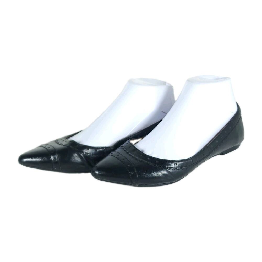 Miz Mooz Black Pointed Toe Leather Flats